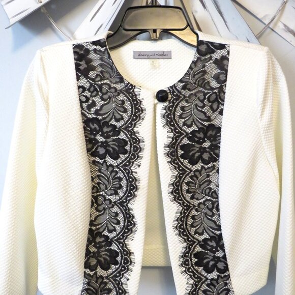 Beautiful 2 Pcs Danny & Nicoles Dress Black & Cream Dress w/ Lace Size 6‎ - Picture 8 of 16